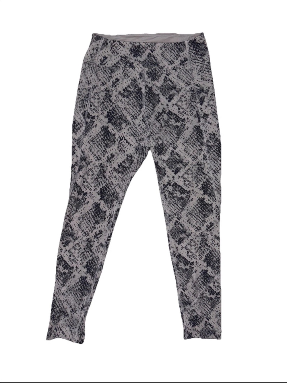 Pink Victoria’s Secret Sport Y2K Faux Snake Skin Leggings Ankle SZ.S White Grey